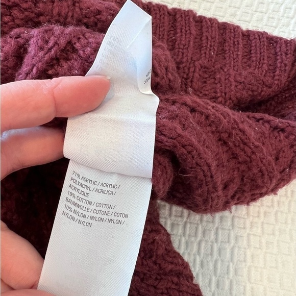 G.I.L.I. Got It Love It Cold Shoulder Burgundy Sweater with Bell Sleeves - Picture 16 of 16